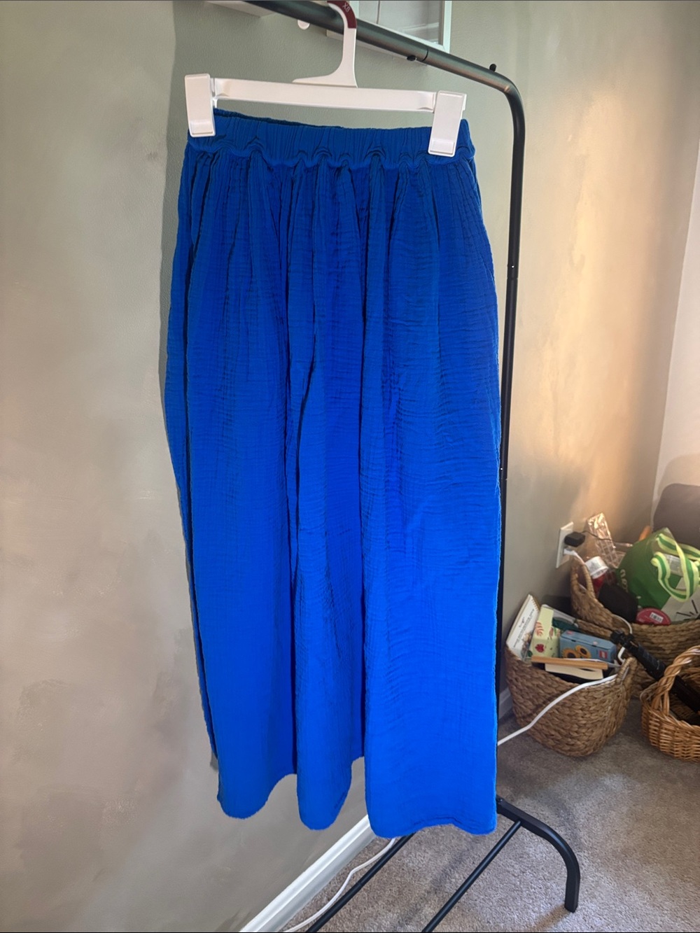 Flowy Maxi Skirt in Bright Blue